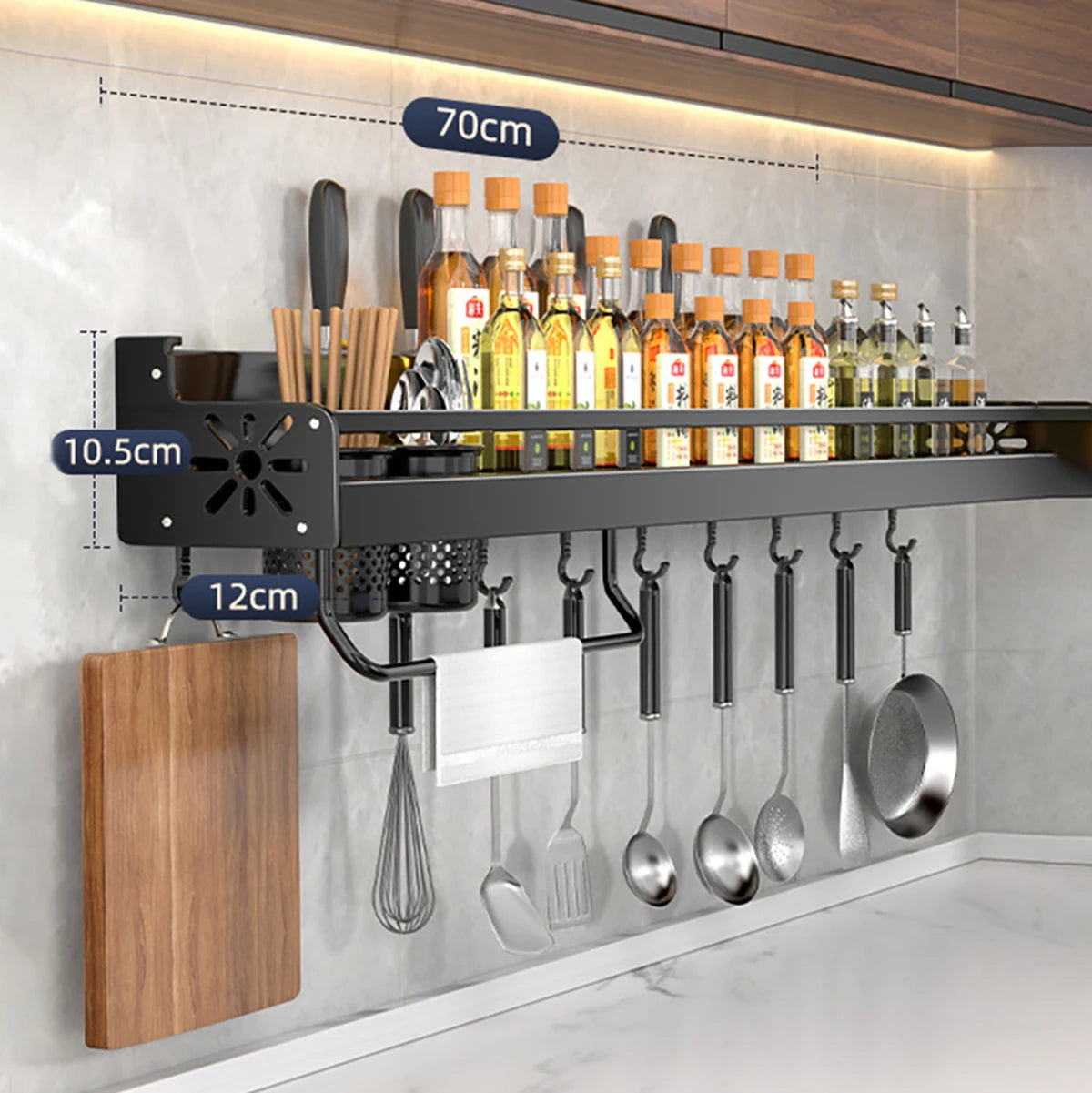 Metal Kitchen Shelf No-Punch Large Capacity Storage Rack