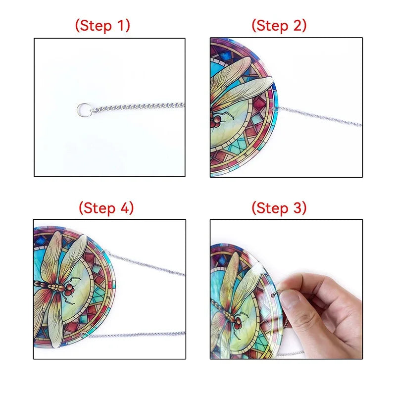 Santa Claus Stained Glass Sun Catcher - Festive Window Decor