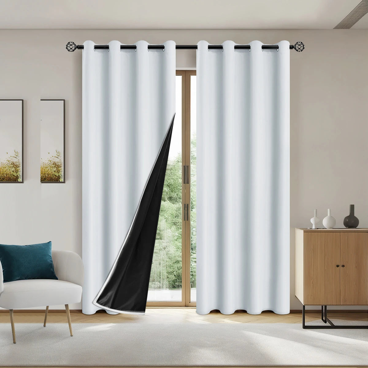 Blackout Curtains 2pcs - Thermal Insulated Window Drapes