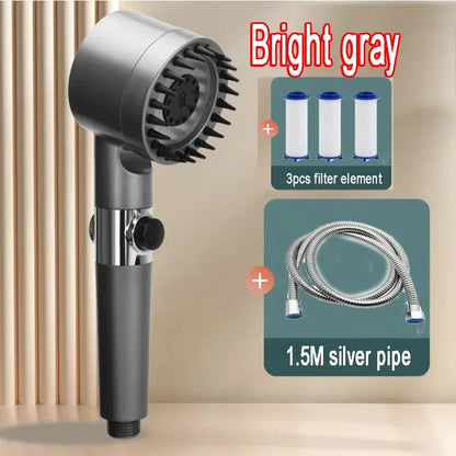 High Pressure Shower Head: 4-Mode Rain Shower with Filter