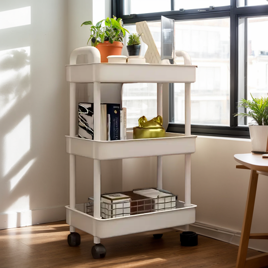 Rolling Storage Cart 3/4-Tier: Slim, Space-Saving Organizer