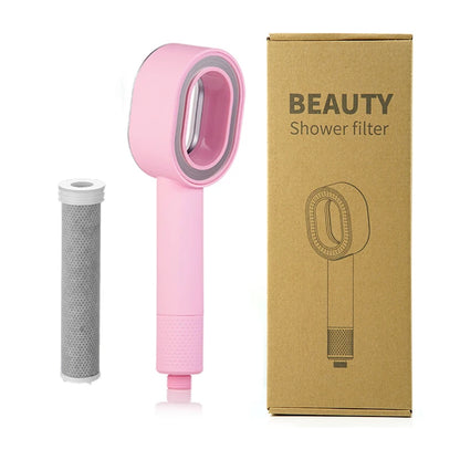 Filtered Shower Head: Pressurized Water-Saving Handheld Nozzle