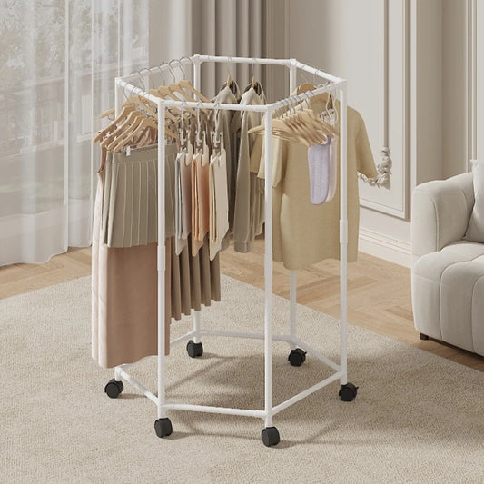 Hexagon Rotating Clothes Rack & Coat Hanger Stand