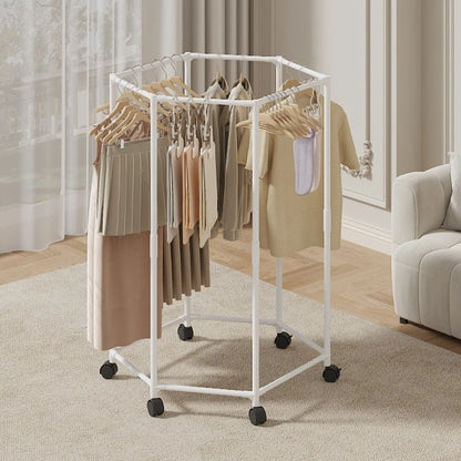 Hexagon Rotating Clothes Rack & Coat Hanger Stand