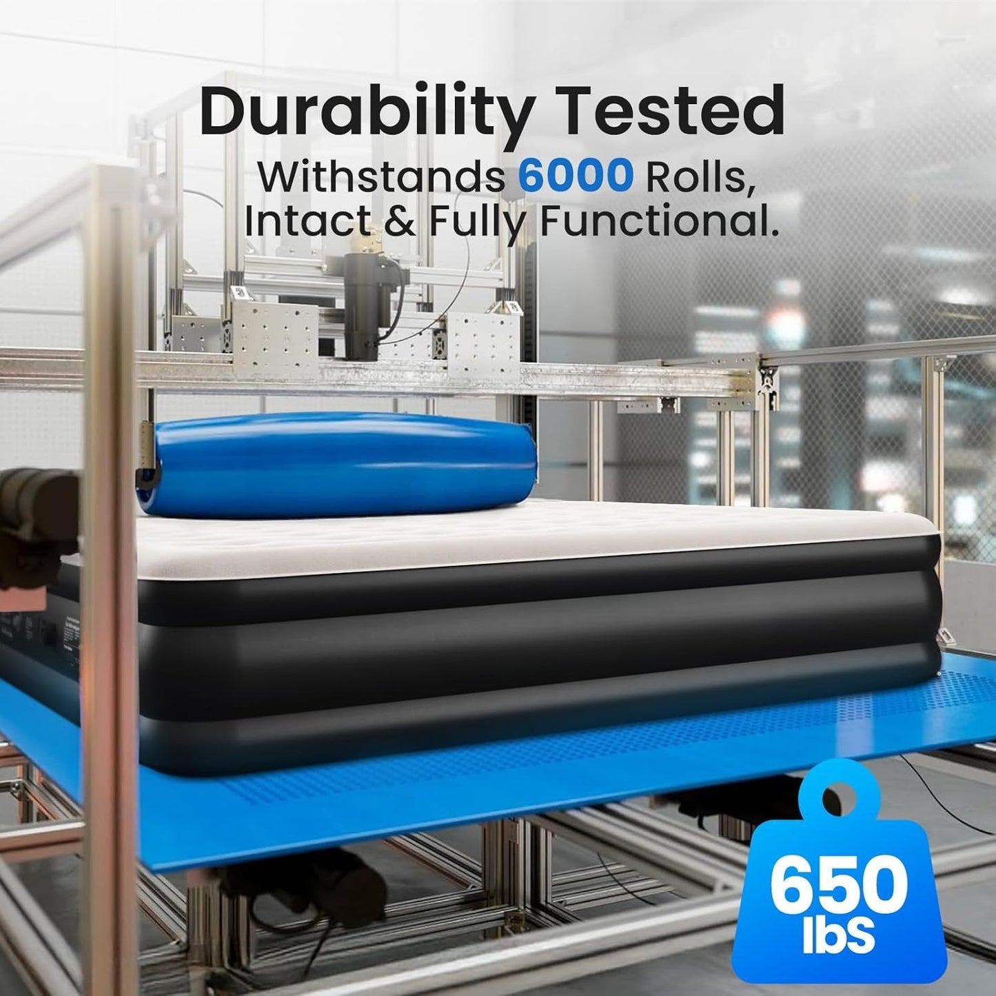 Queen Air Mattress with Built-in Pump, 18" Raised Comfort