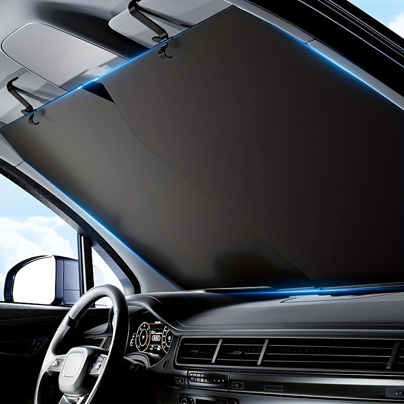 Retractable Car Sunshade - Titanium Silver UV Protection