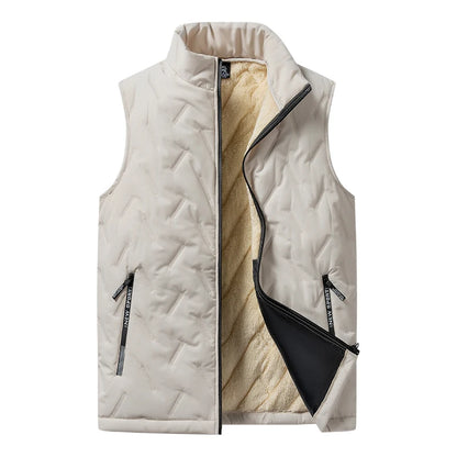 Men's Cotton Vest Jacket: Warm, Casual, Plus Size