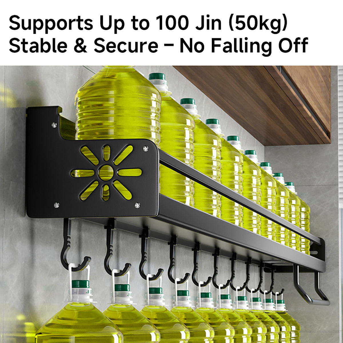 Metal Kitchen Shelf No-Punch Large Capacity Storage Rack