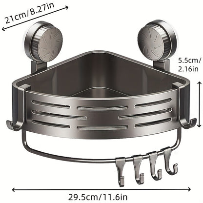 Triangular Suction Cup Bathroom Shelf - No Drilling Needed