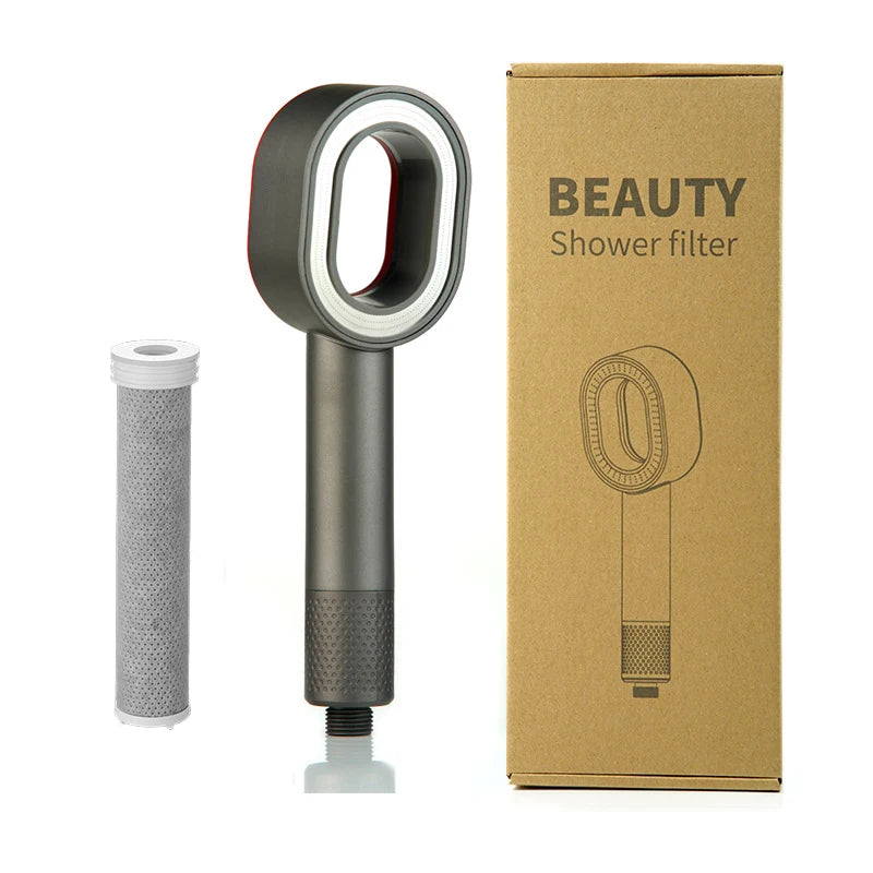 Filtered Shower Head: Pressurized Water-Saving Handheld Nozzle