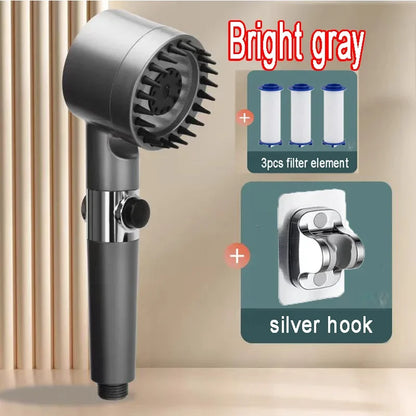 High Pressure Shower Head: 4-Mode Rain Shower with Filter