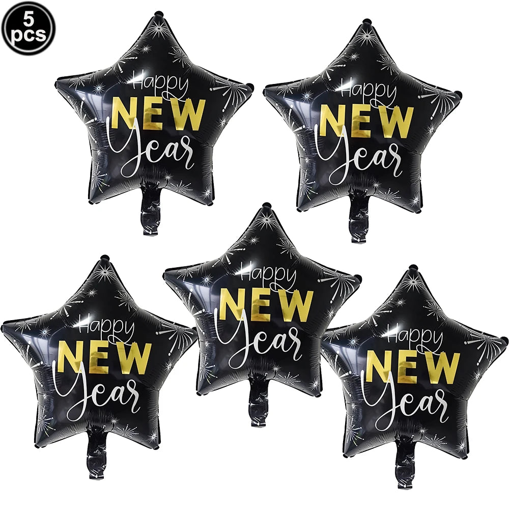 2026 NYE Party Supplies: Star & Champagne Foil Balloons