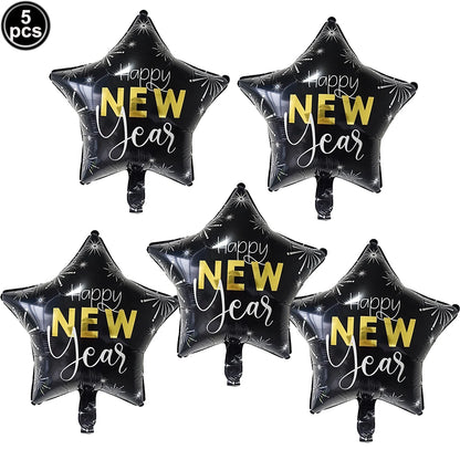 2026 NYE Party Supplies: Star & Champagne Foil Balloons