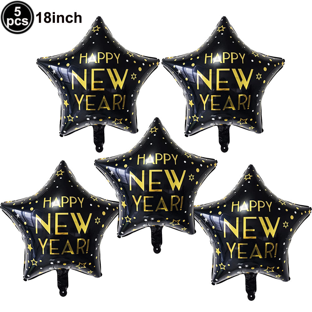 2026 NYE Party Supplies: Star & Champagne Foil Balloons