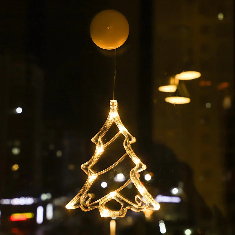Christmas LED Lights: Warm Battery-Powered Window Decor