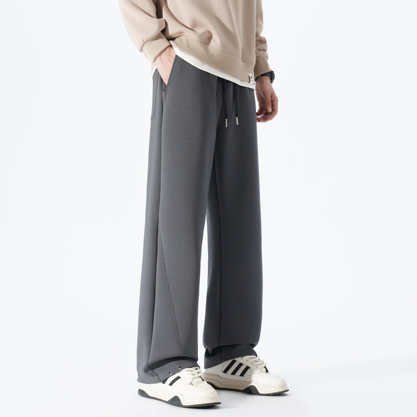 Tall Men's 120cm Sports Pants - Elastic Waist, Versatile Fit