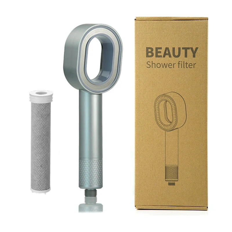 Filtered Shower Head: Pressurized Water-Saving Handheld Nozzle