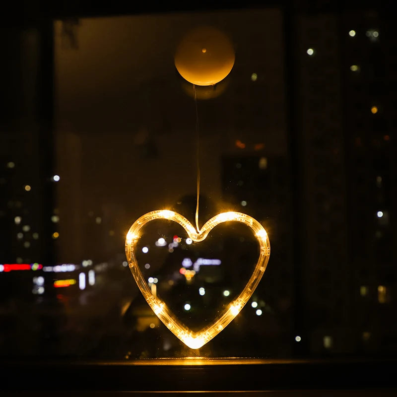 Christmas LED Lights: Warm Battery-Powered Window Decor