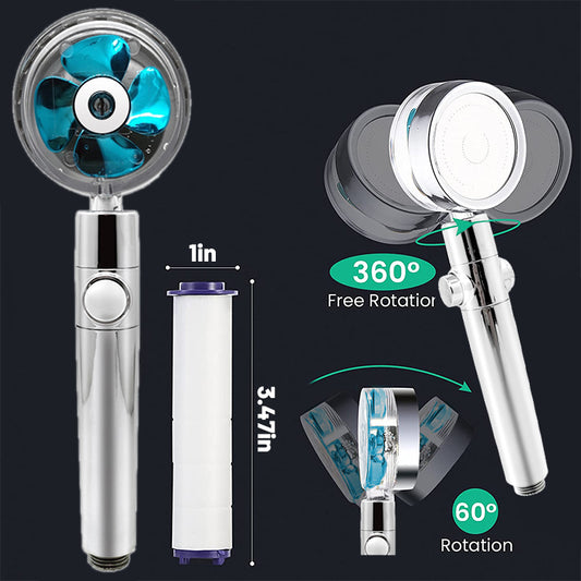 High Pressure Shower Head - Water Saving 360° Turbo