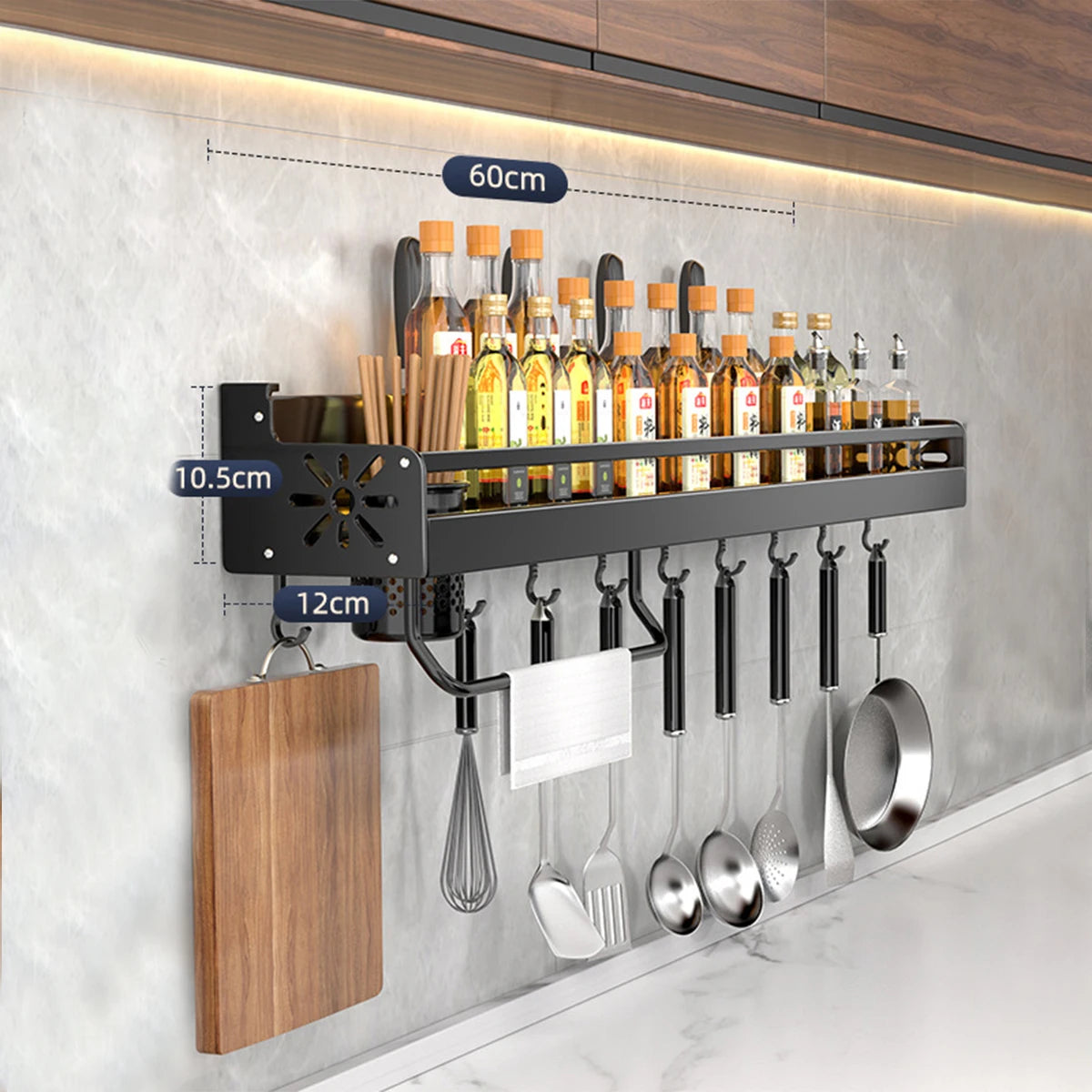 Metal Kitchen Shelf No-Punch Large Capacity Storage Rack