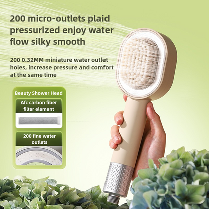 Filtered Shower Head: Pressurized Water-Saving Handheld Nozzle