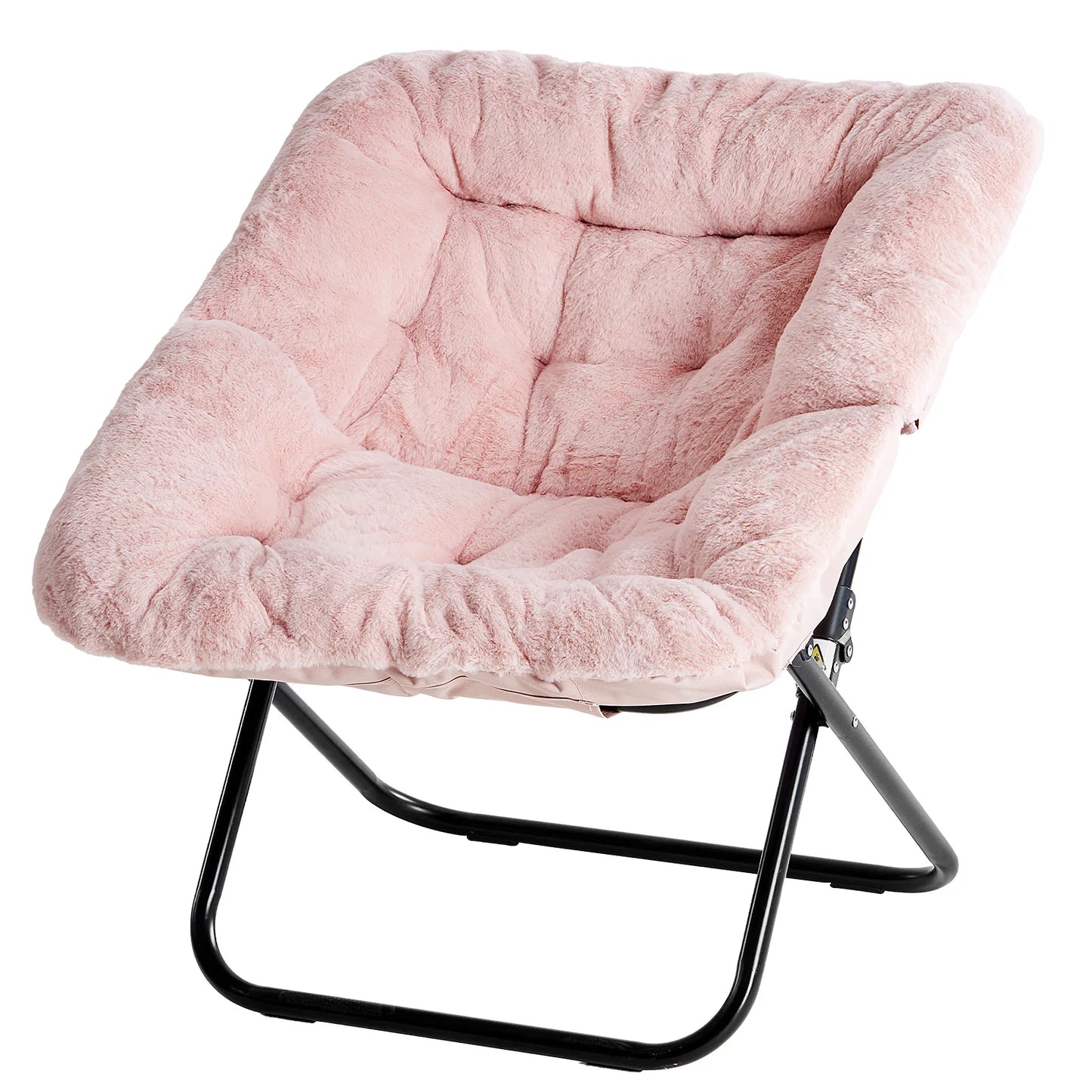 Cozy Faux Fur Saucer Chair - 28in Folding Lounge for Living Room