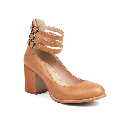 Miles | Elegant Leather Block Heels