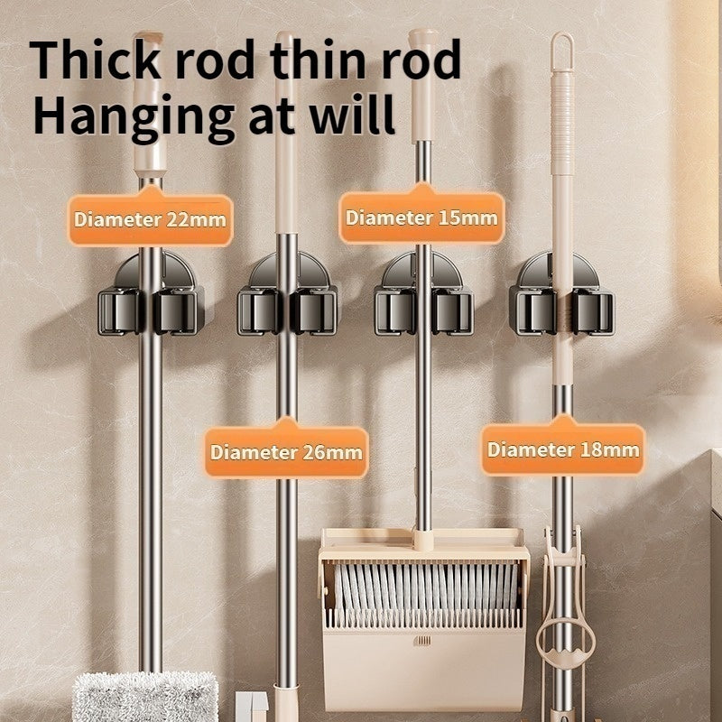No Drill Suction Mop & Broom Holder 