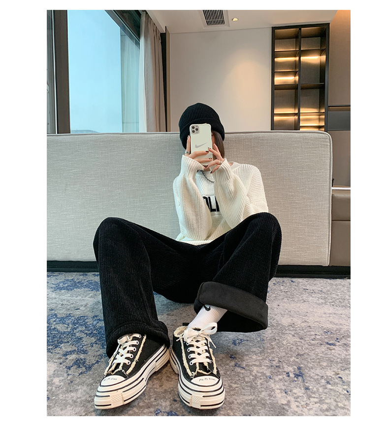 Women's Fleece Wide Leg Pants - High Waist Winter Comfort