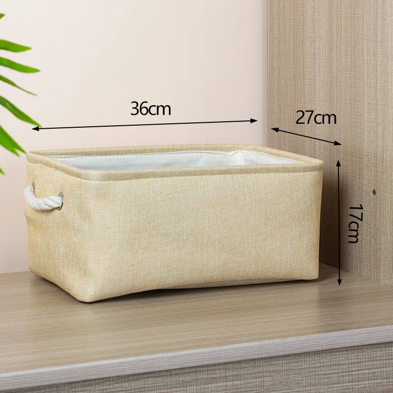 Laundry Basket - Cotton Linen Folding Storage Box