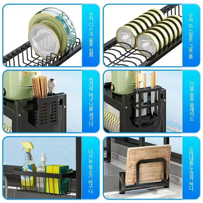 Sink Dish Cabinet Stainless Steel Drain Rack - Scalable & Durable