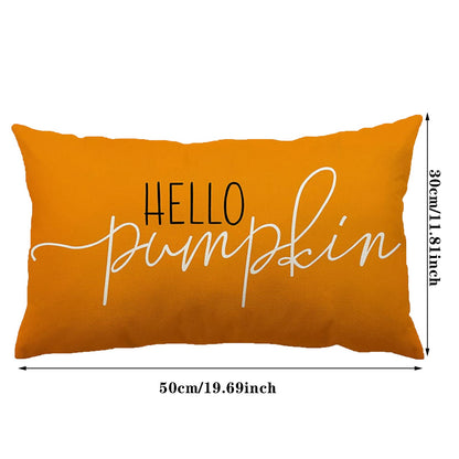  Pillow Covers 12x20 Linen - Hello Pumpkin Decor