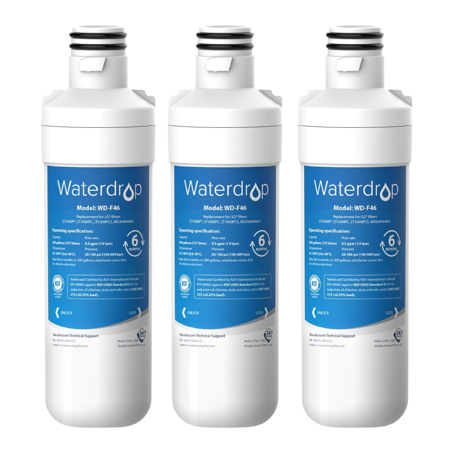 LG Refrigerator Water Filter Replacement - Waterdrop LT1000PC