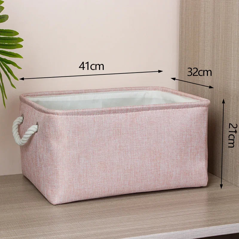 Laundry Basket - Cotton Linen Folding Storage Box