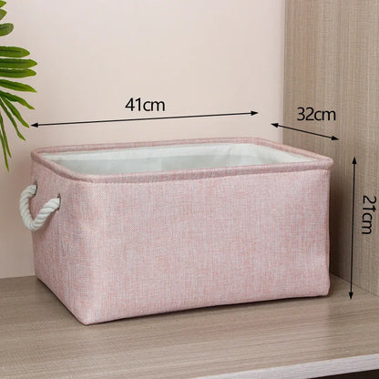Laundry Basket - Cotton Linen Folding Storage Box