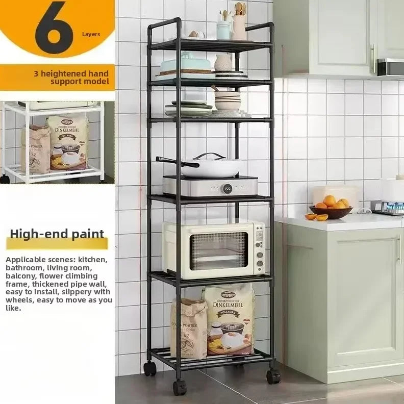 Durable Multi-Tier Storage Cart for Kitchen & Bathroom