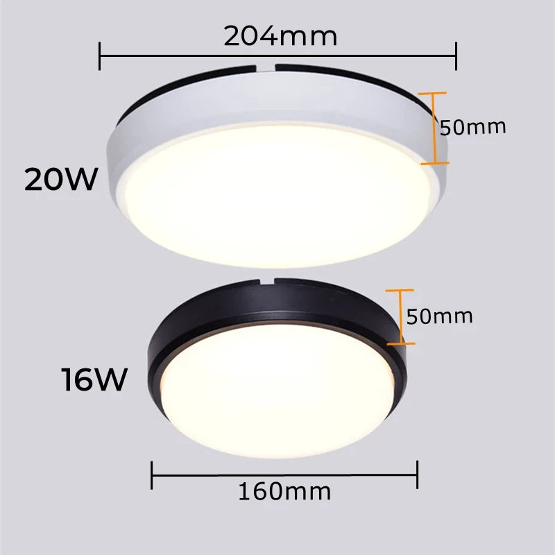 ceiling lights Outdoor LED Ceiling Lamp 16W/20W Waterproof & Moistureproof