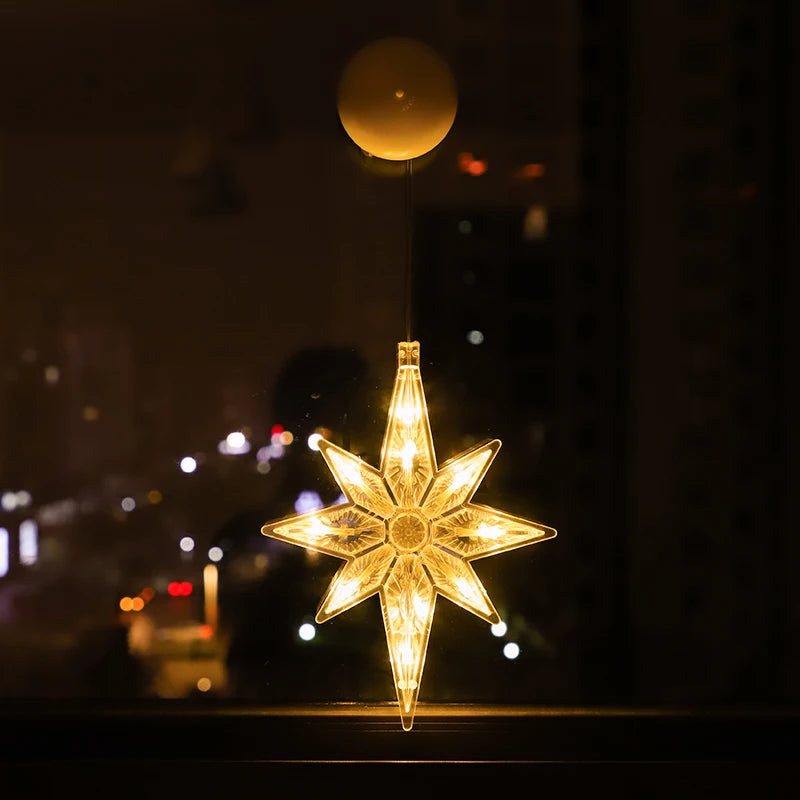 Christmas LED Lights: Warm Battery-Powered Window Decor