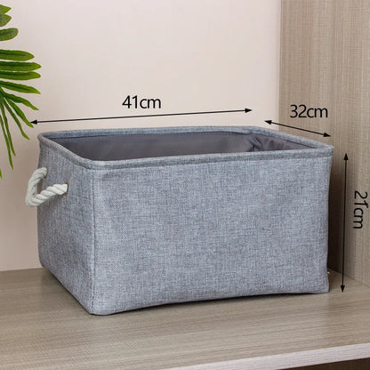 Laundry Basket - Cotton Linen Folding Storage Box
