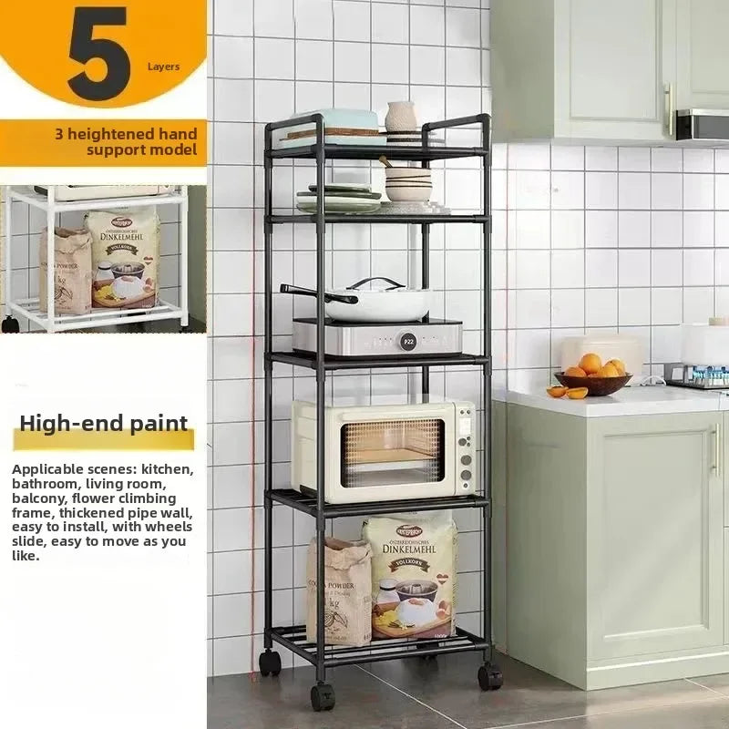 Durable Multi-Tier Storage Cart for Kitchen & Bathroom