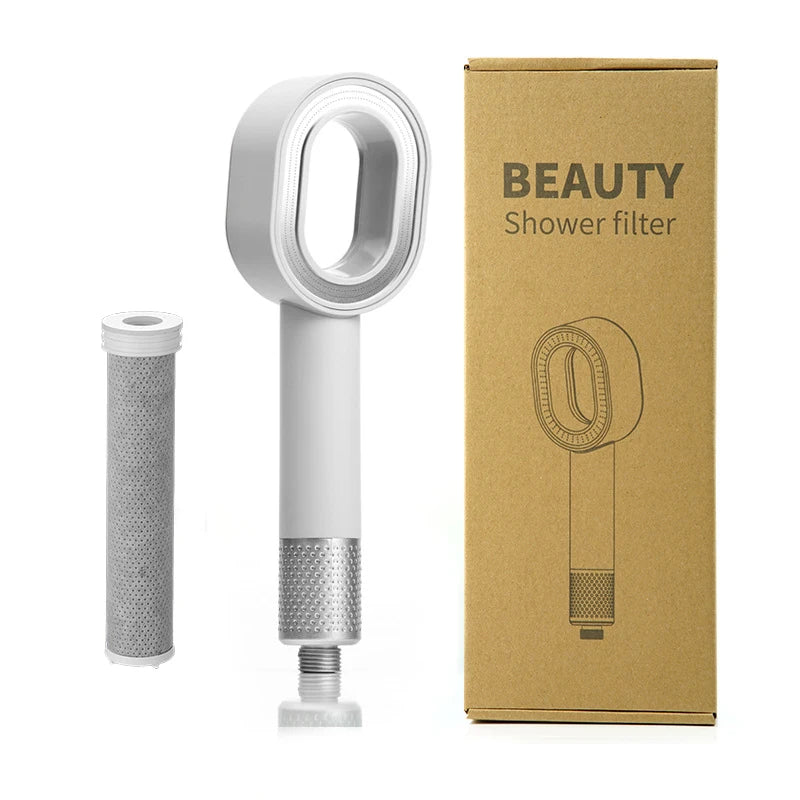 Filtered Shower Head: Pressurized Water-Saving Handheld Nozzle