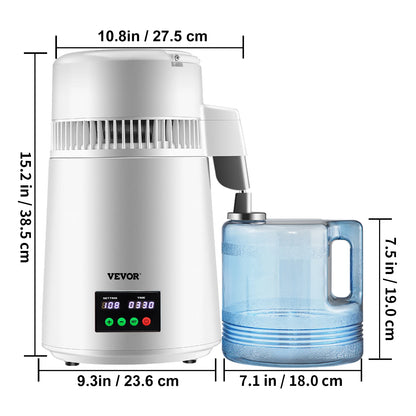 Water Distiller 4L Purifier - Fast 1L/H Speed & Touch Screen