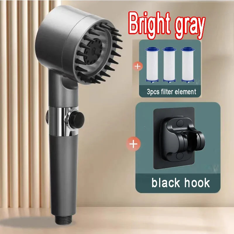 High Pressure Shower Head: 4-Mode Rain Shower with Filter