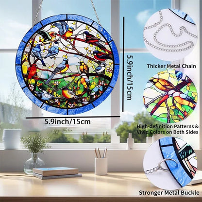 Santa Claus Stained Glass Sun Catcher - Festive Window Decor