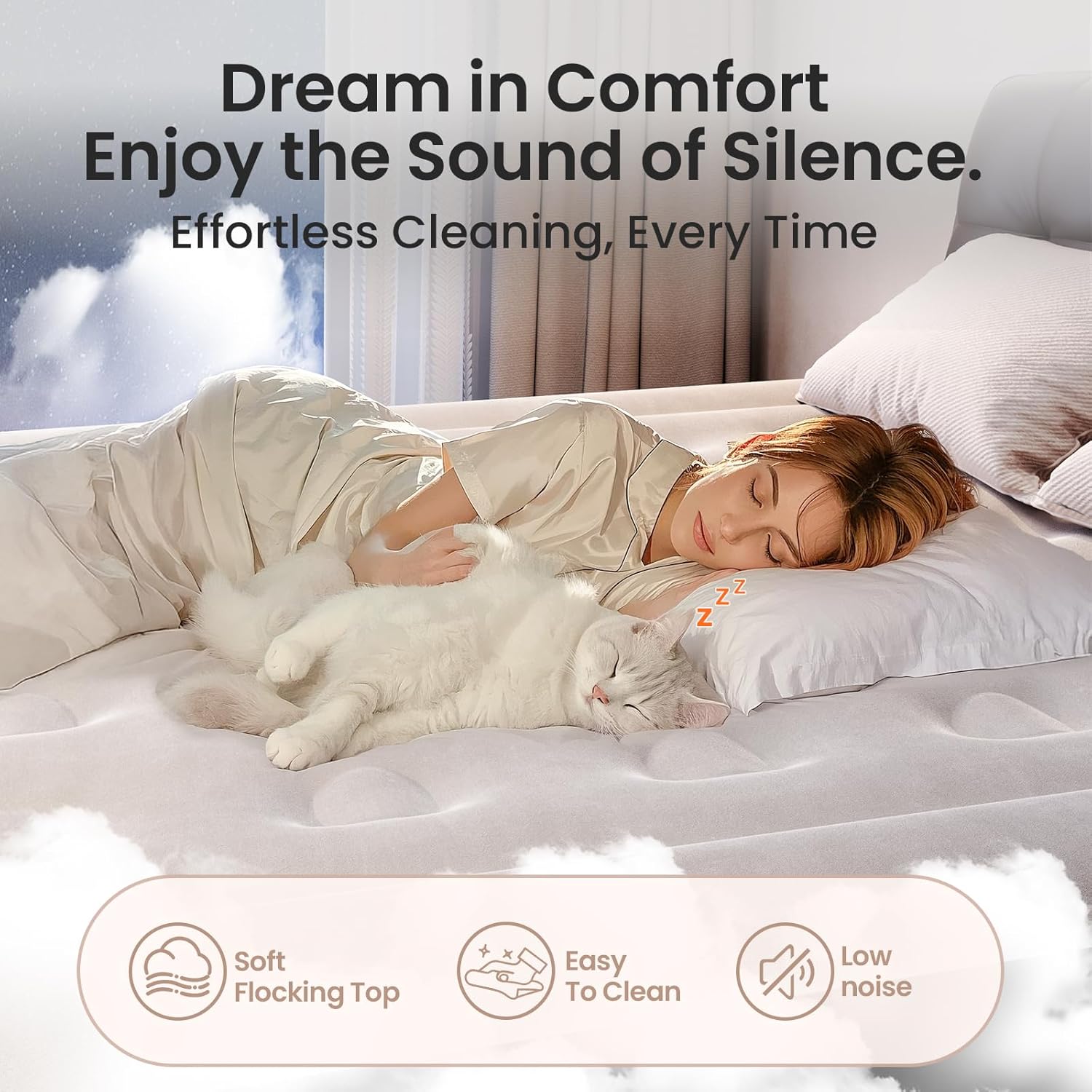 Queen Air Mattress with Built-in Pump, 18" Raised Comfort