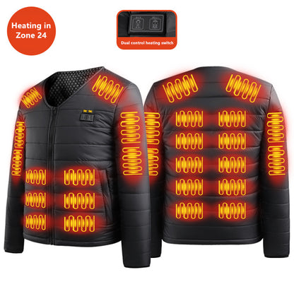 Men's Heated Winter Jacket - USB Smart 24 Zone Warmth