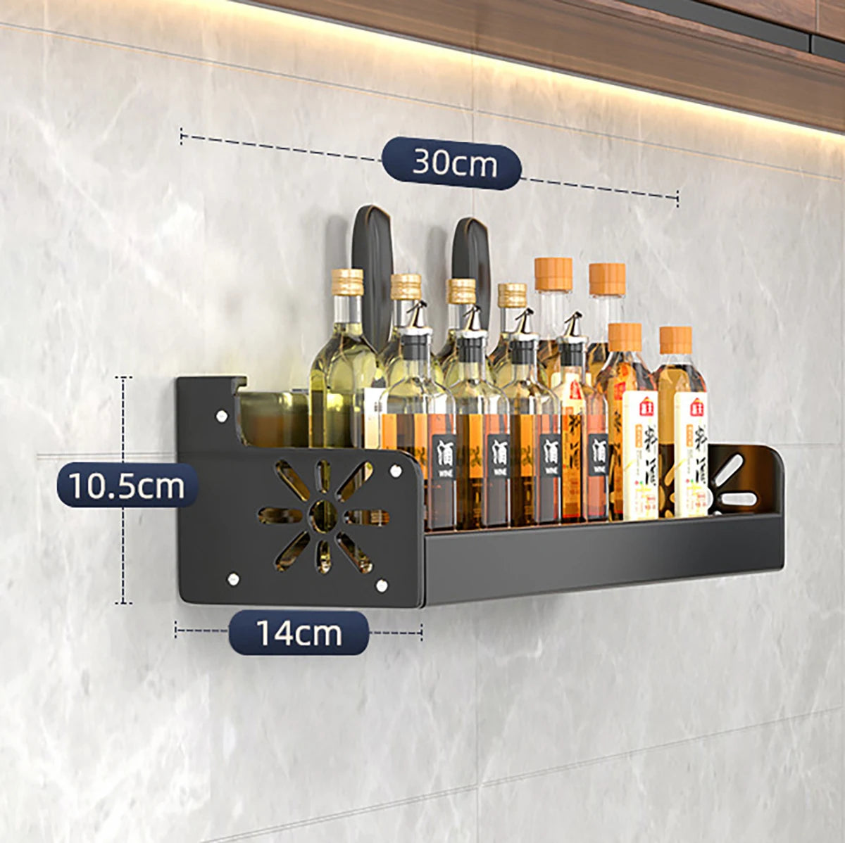 Metal Kitchen Shelf No-Punch Large Capacity Storage Rack