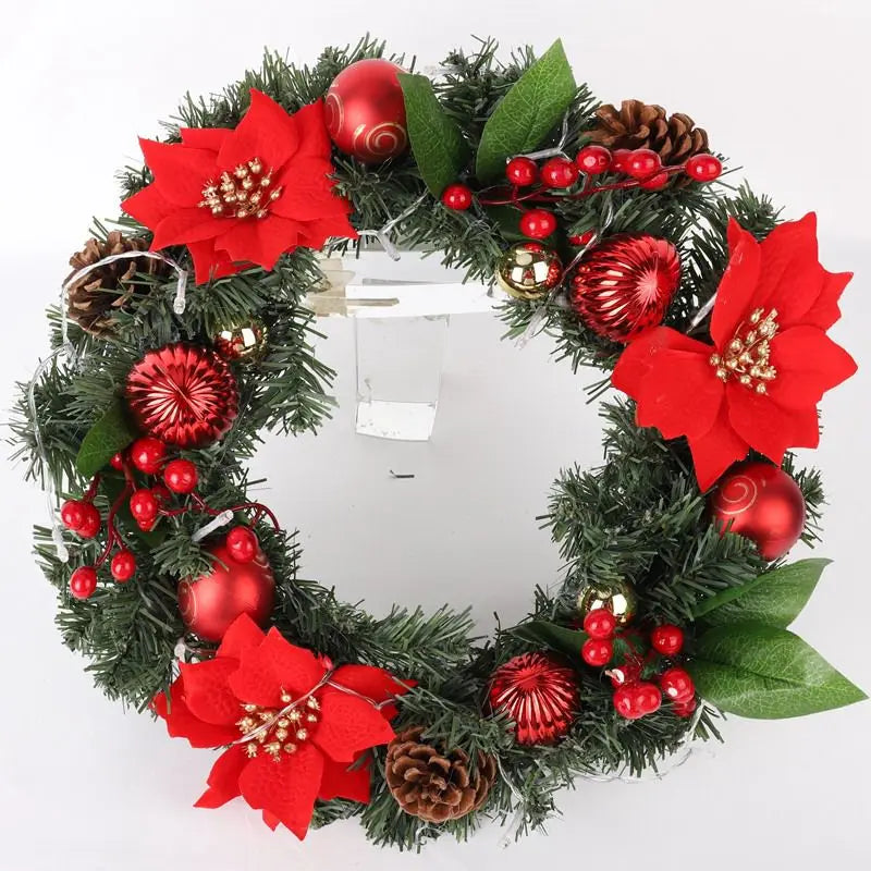LED Christmas Wreath 30/40cm - Front Door & Window Decor