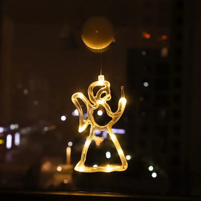 Christmas LED Lights: Warm Battery-Powered Window Decor