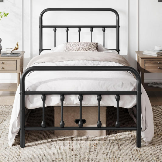 Platform Bed Metal - Victorian Iron-Art, No Box Spring
